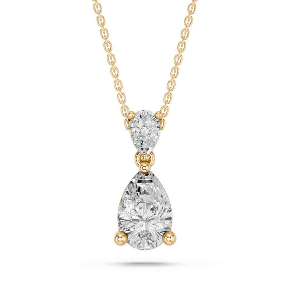PEAR TWO STONE PENDANT