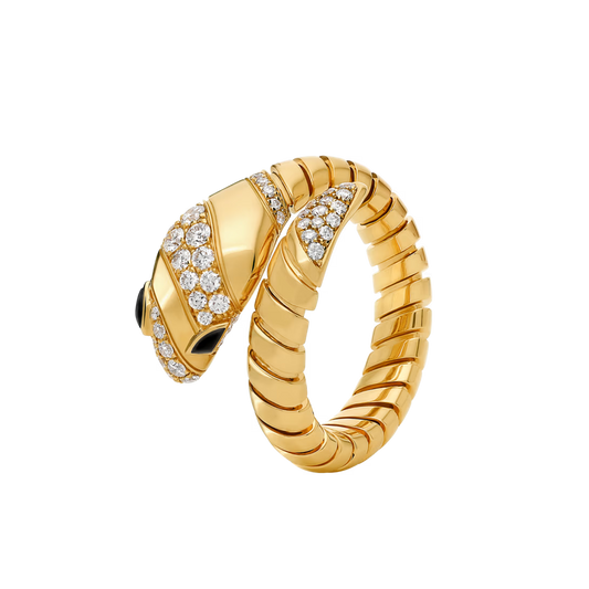 SERPENT TWO ROW PAVE LAB DIAMOND RING - M&D Signature Jewels