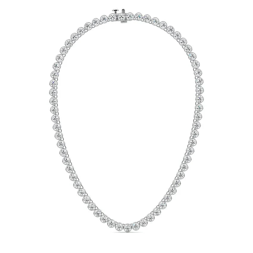 ROUND MINI BEZEL TENNIS NECKLACE