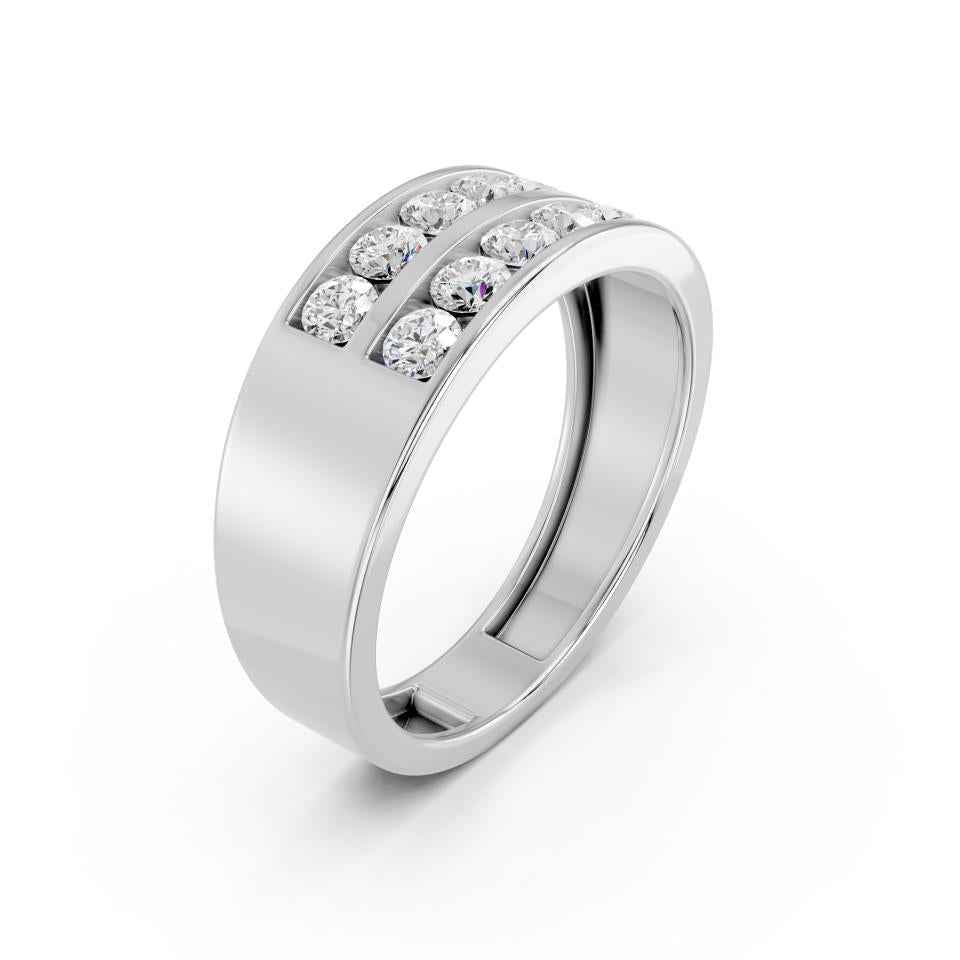 ROUND TWO ROW WEDDING BAND