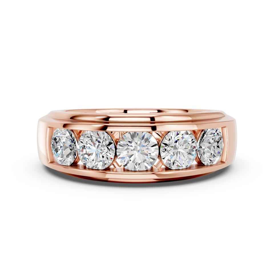 5 STONE ROUND MENS RING