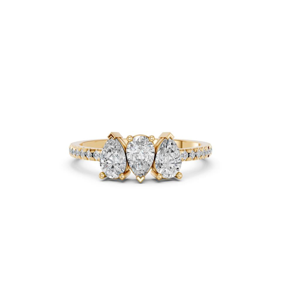 3 STONE PEAR PAVE BAND