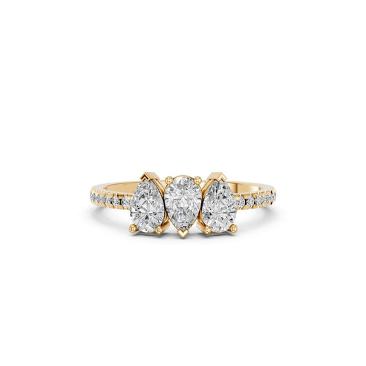 3 STONE PEAR PAVE BAND