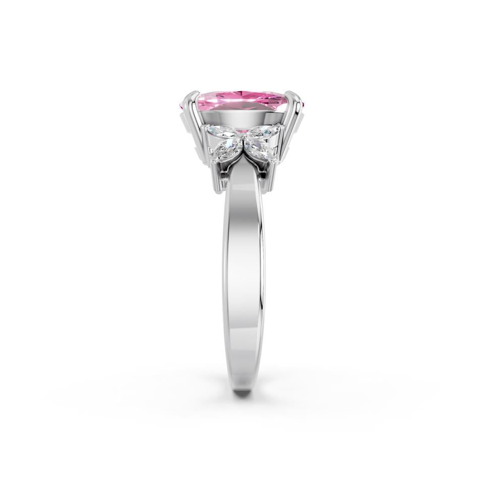 OVAL PINK HALO RING