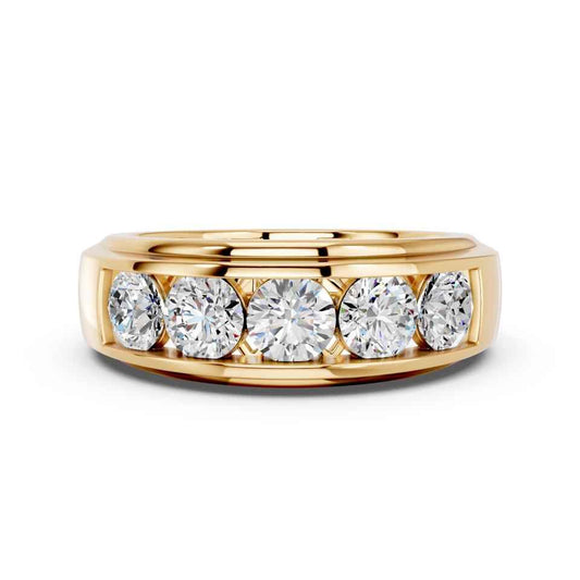 5 STONE ROUND MENS RING