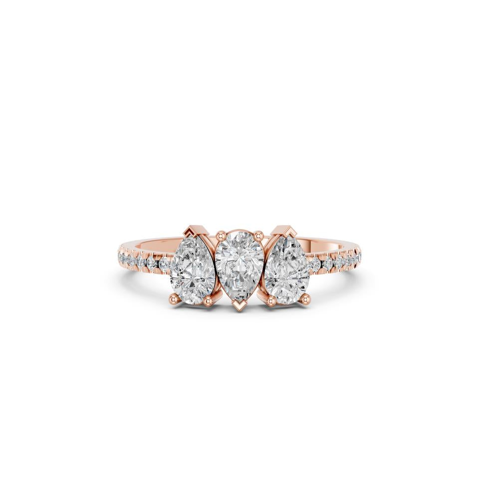 3 STONE PEAR PAVE BAND