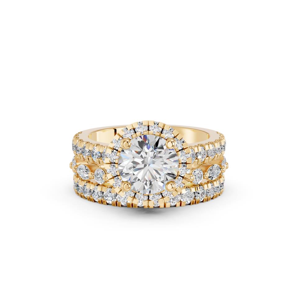 ROUND HALO PAVE BRIDAL SET