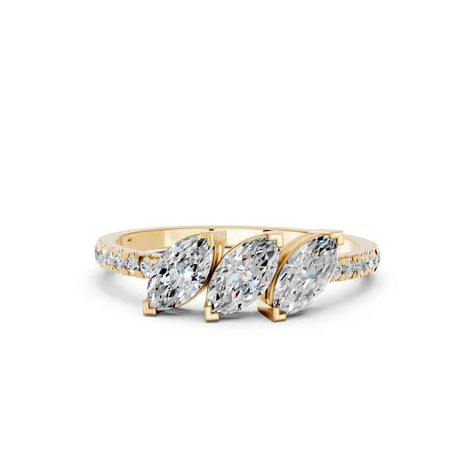 3 STONE MARQUISE PAVE BAND