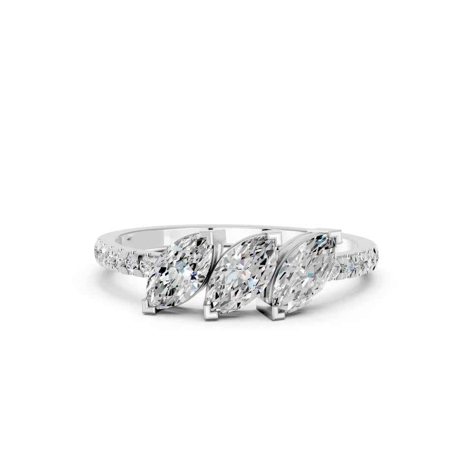 3 STONE MARQUISE PAVE BAND