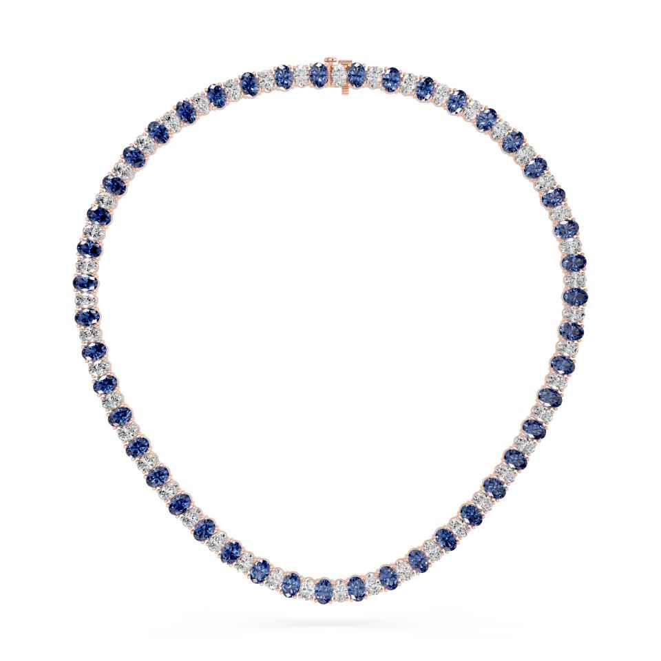 OVAL BLUE SAPPHIRE NECKLACE