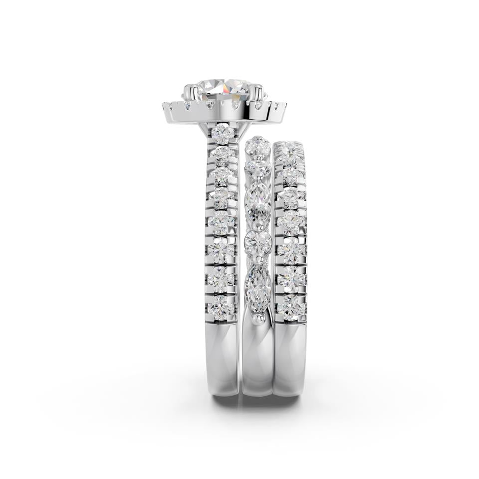 ROUND HALO PAVE BRIDAL SET