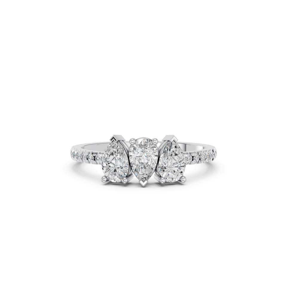 3 STONE PEAR PAVE BAND
