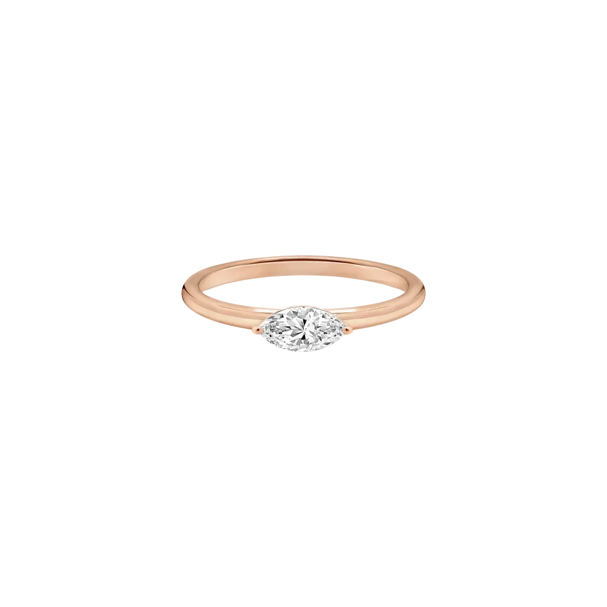 MARQUISE E-W LAB DIAMOND SOLITAIRE RING