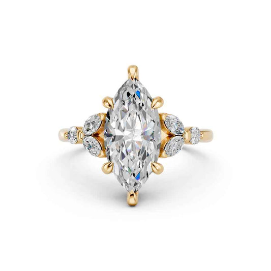 MARQUISE RING WITH SIDE STONES