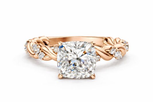 CUSHION TWISTED PAVE RING - M&D Signature Jewels