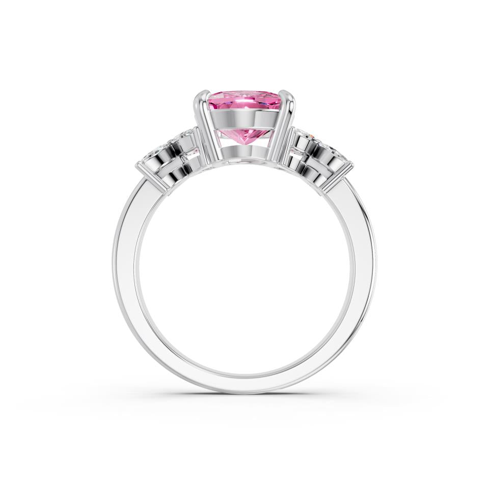 OVAL PINK HALO RING