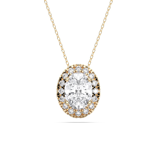 OVAL HALO PENDANT - M&D Signature Jewels
