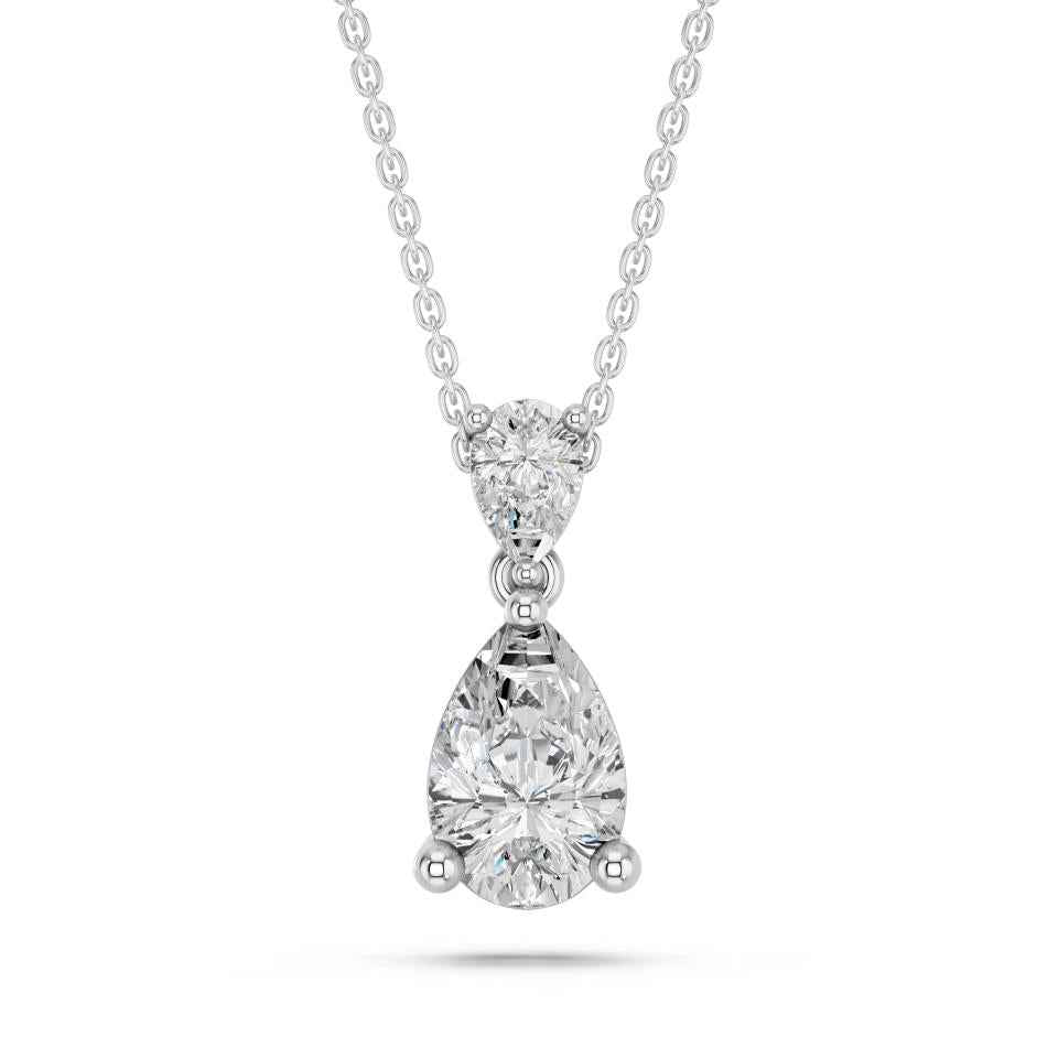 PEAR TWO STONE PENDANT