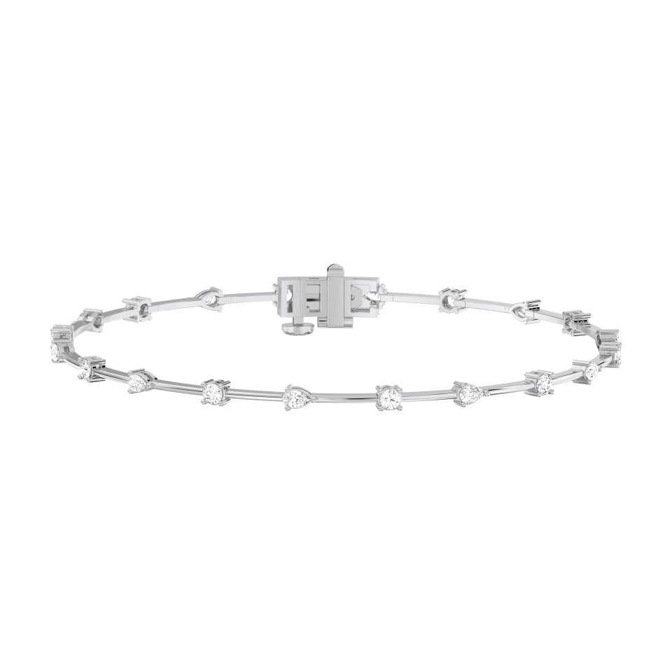 ROUND-PEAR TENNIS BRACELET