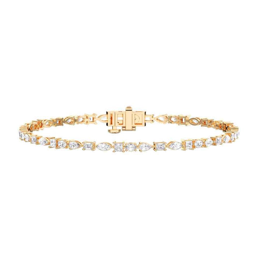 PEAR-PRINCESS-MARQUISE-OVAL-EMERALD TENNIS BRACELET