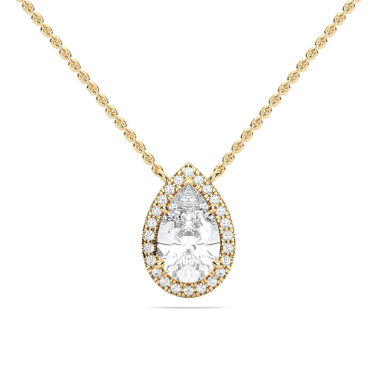 PEAR HALO PENDANT - M&D Signature Jewels