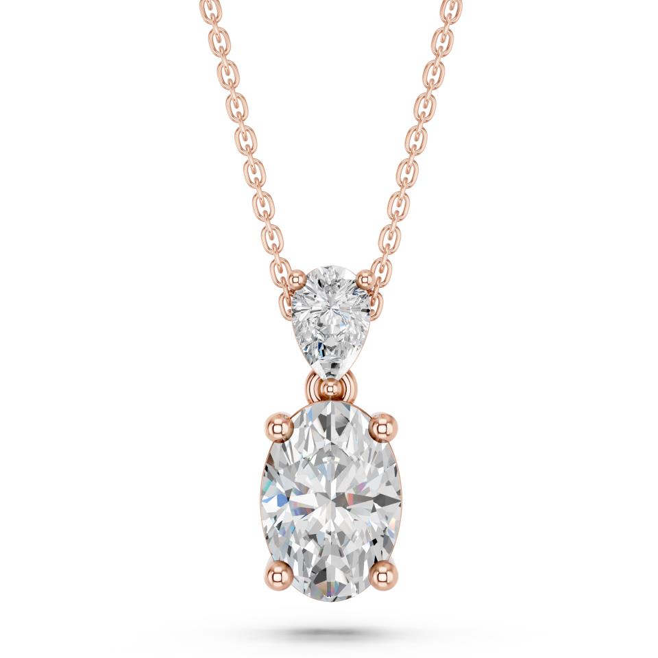 OVAL PEAR TWO STONE PENDANT