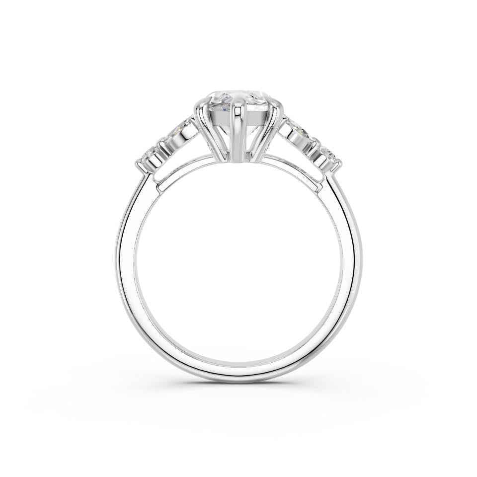 MARQUISE RING WITH SIDE STONES