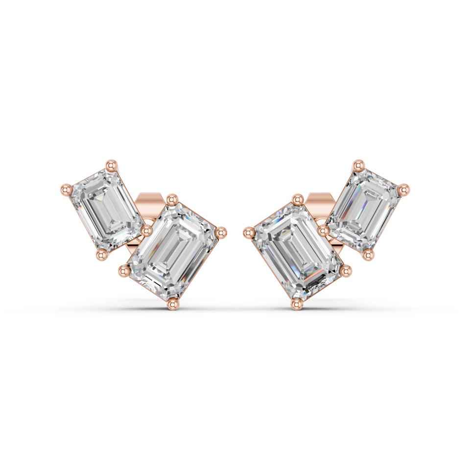 EMERALD TWO STONE EARRING