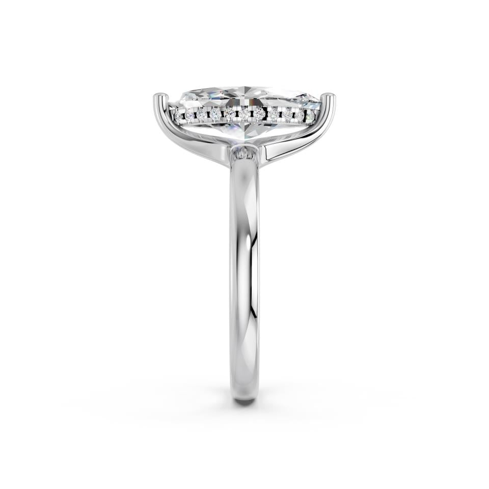 MARQUISE RING WITH HIDDEN HALO