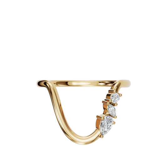 PEAR MARQUISE ROUND CURVE WEDDING BAND - M&D Signature Jewels