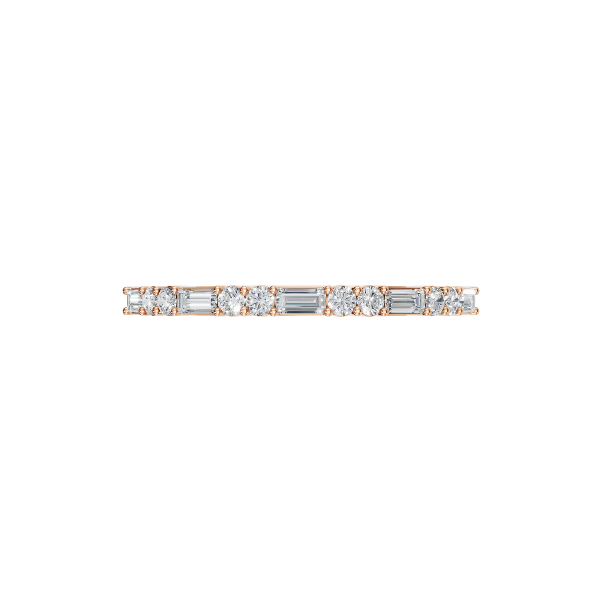 BAGUETTE ROUND WEDDING BAND