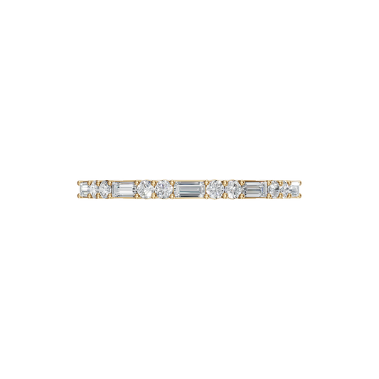 BAGUETTE ROUND WEDDING BAND - M&D Signature Jewels