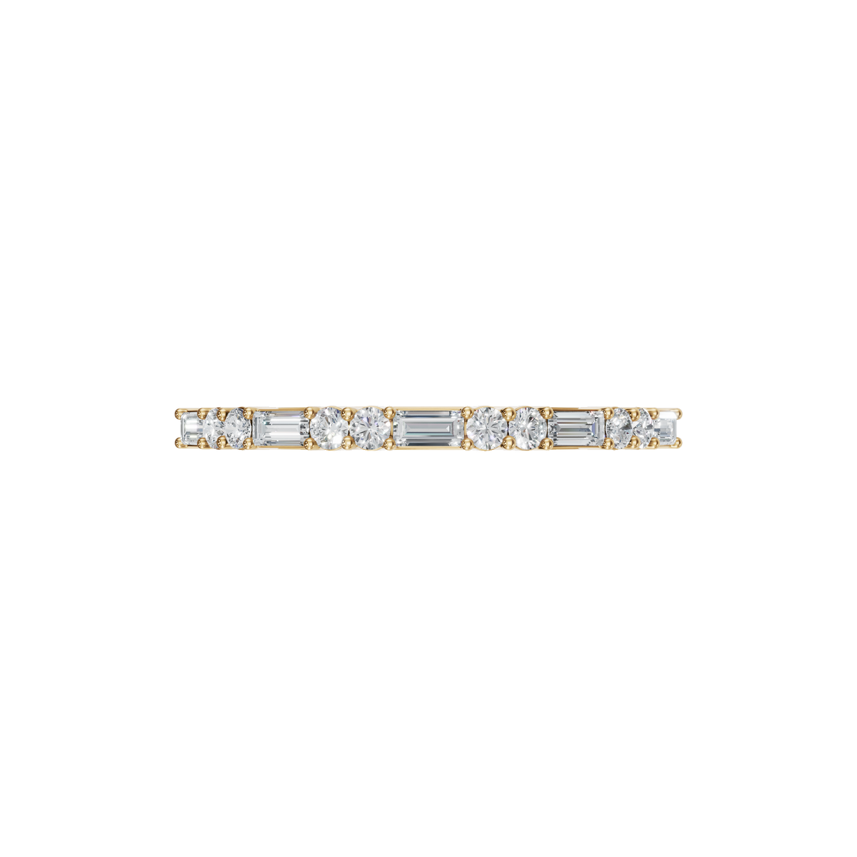 BAGUETTE ROUND WEDDING BAND