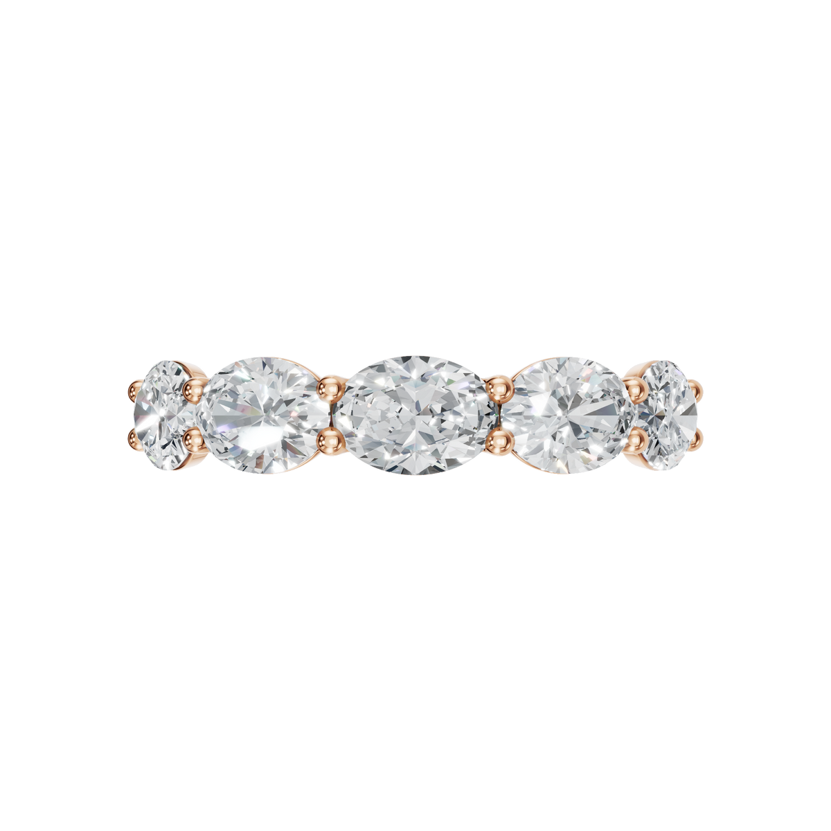 OVAL E-W HALF ETERNITY WEDDING BAND