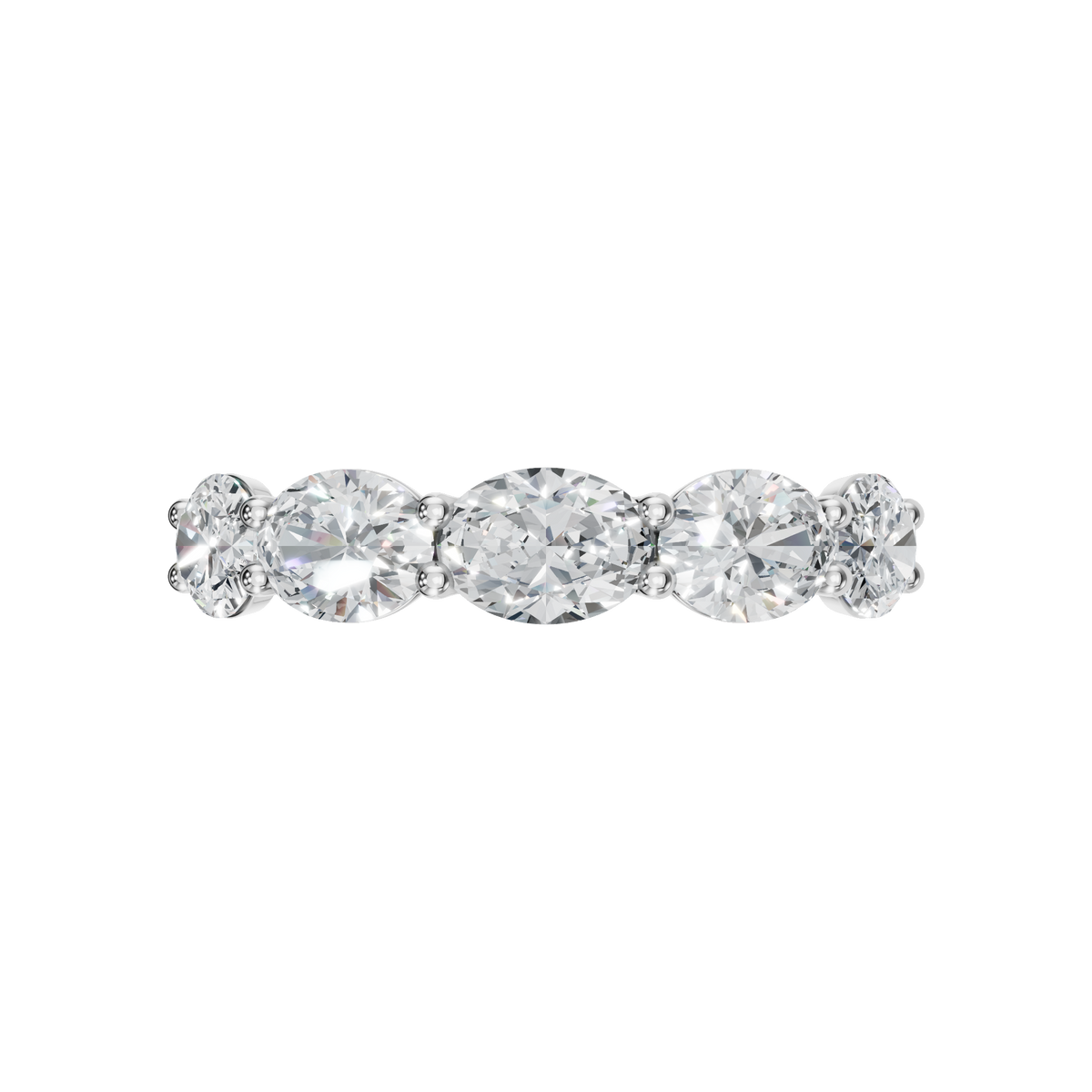 OVAL E-W HALF ETERNITY WEDDING BAND