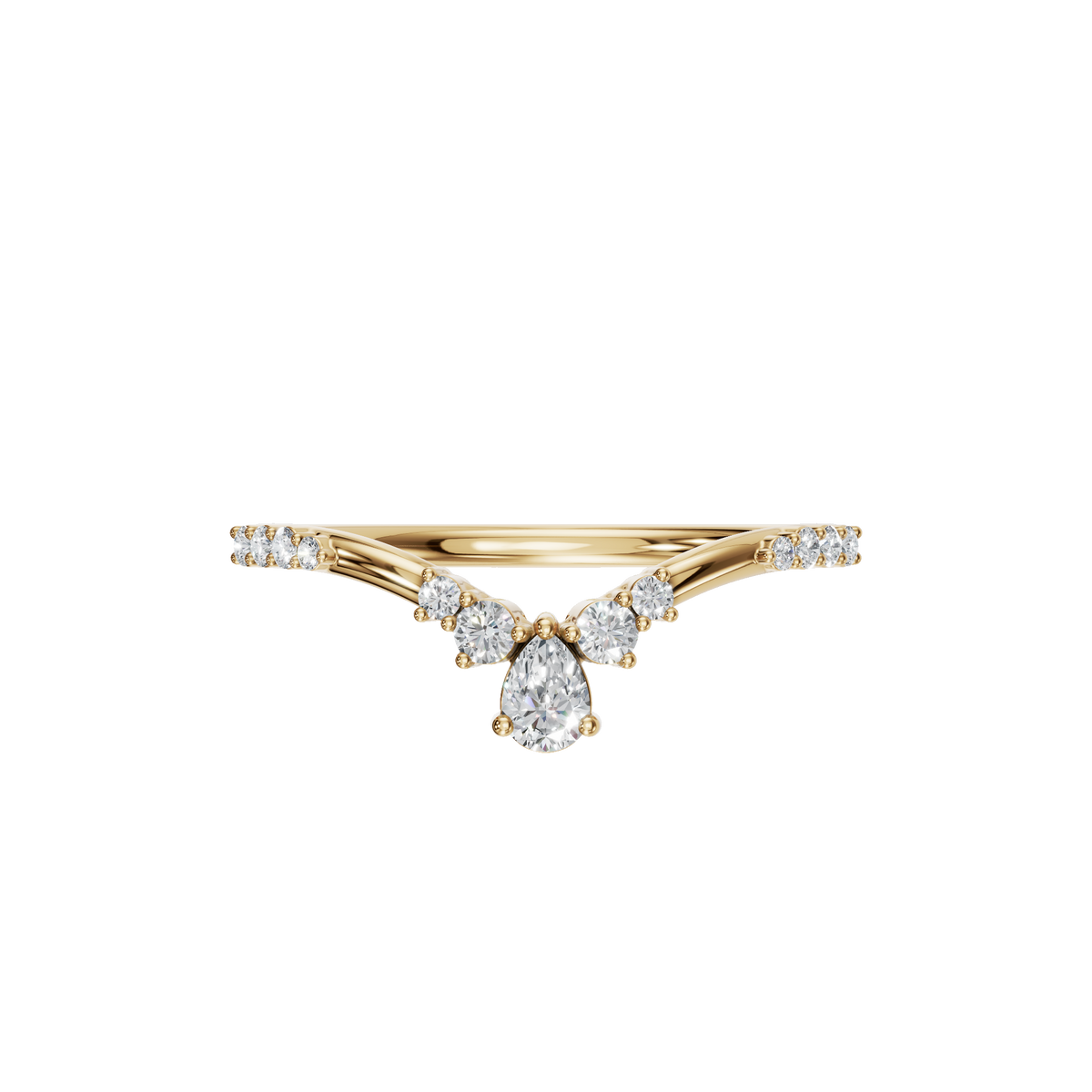 PEAR ROUND WEDDING BAND