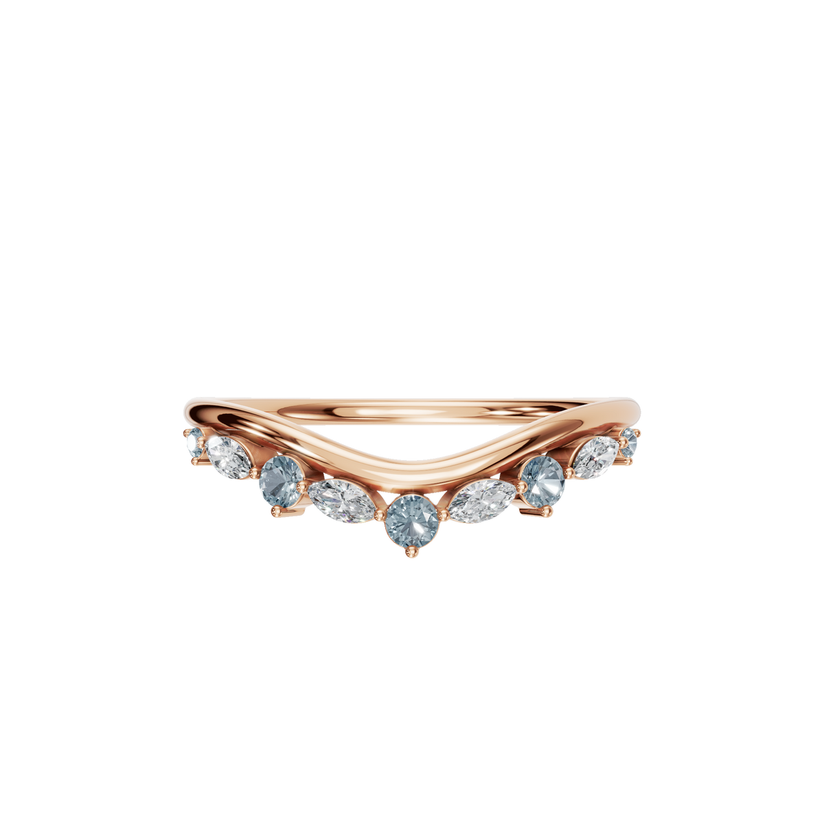 ROUND MARQUISE WEDDING BAND