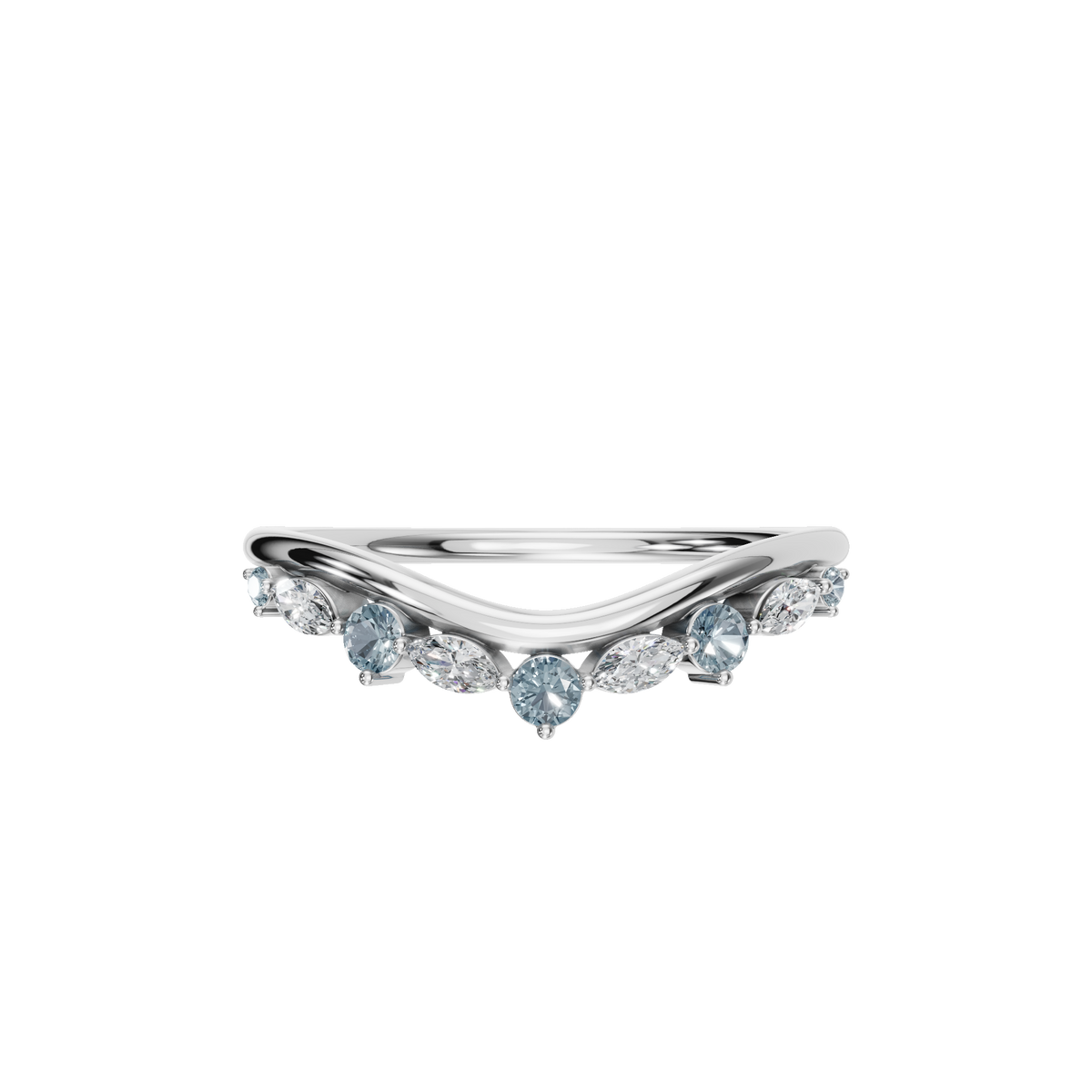 ROUND MARQUISE WEDDING BAND