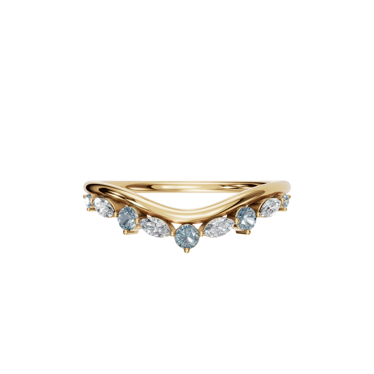 ROUND MARQUISE WEDDING BAND