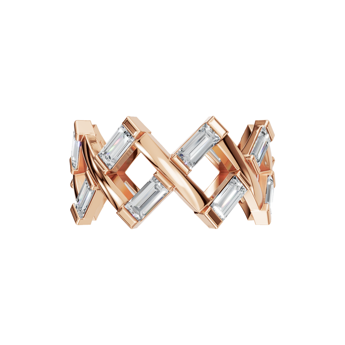 FANCY BAGUETTE WEDDING BAND