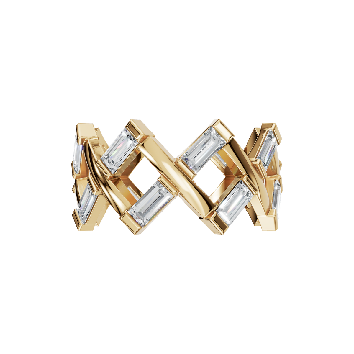 FANCY BAGUETTE WEDDING BAND
