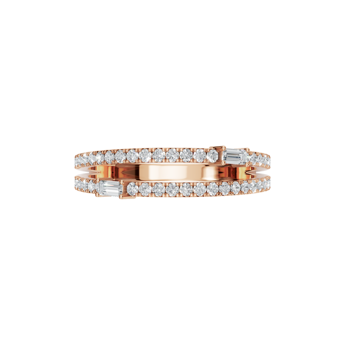 BAGUETTE ROUND WEDDING BAND