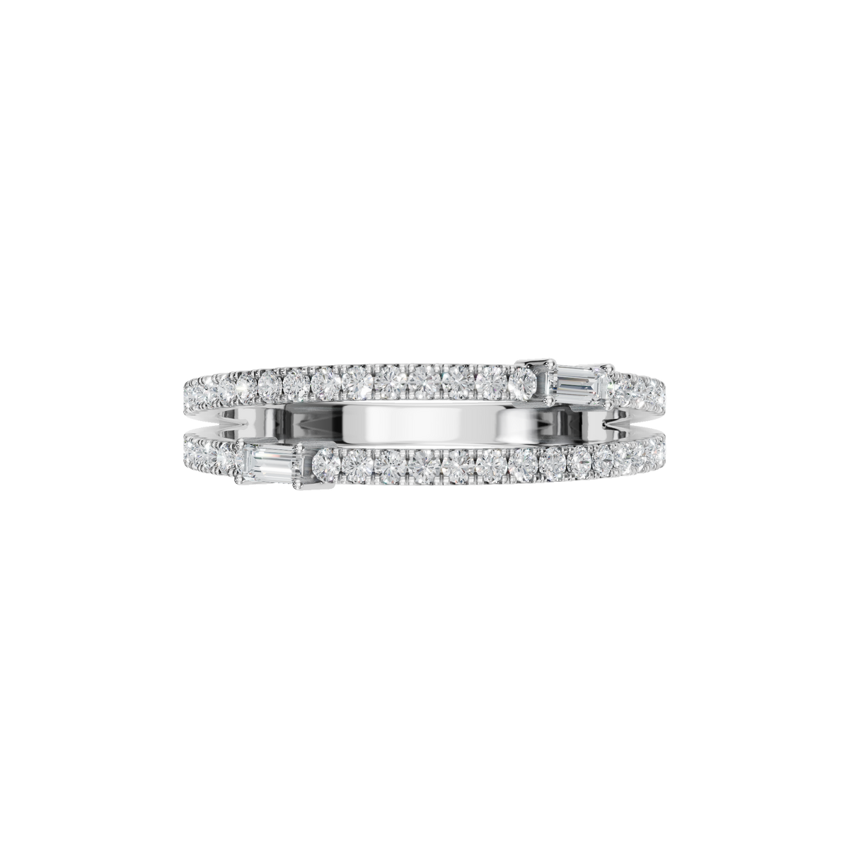 BAGUETTE ROUND WEDDING BAND