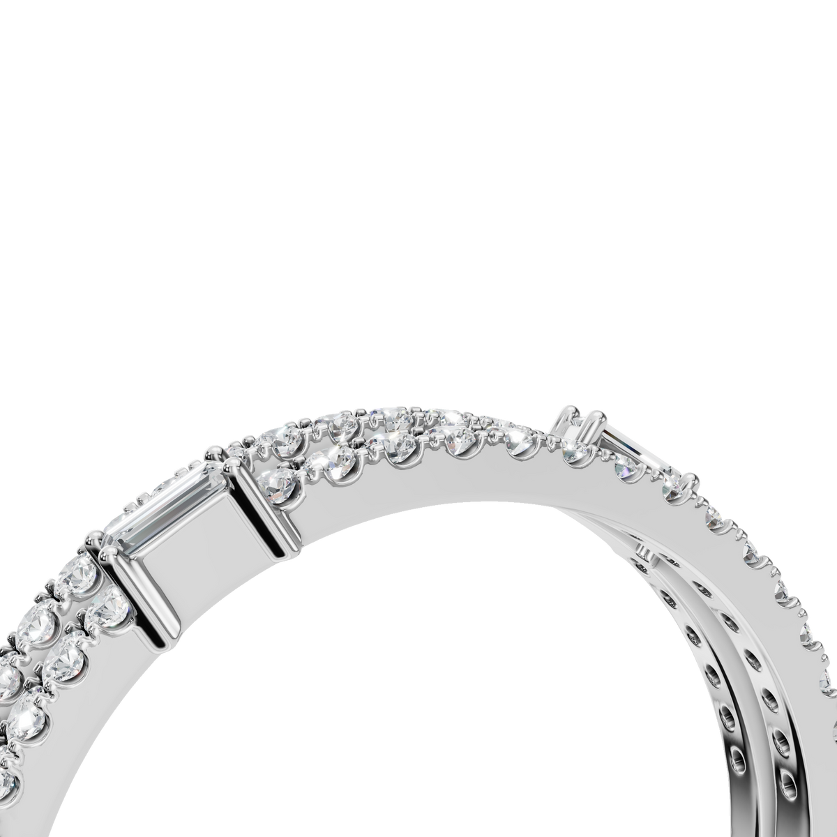 BAGUETTE ROUND WEDDING BAND