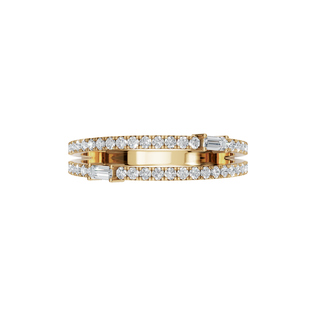 BAGUETTE ROUND WEDDING BAND