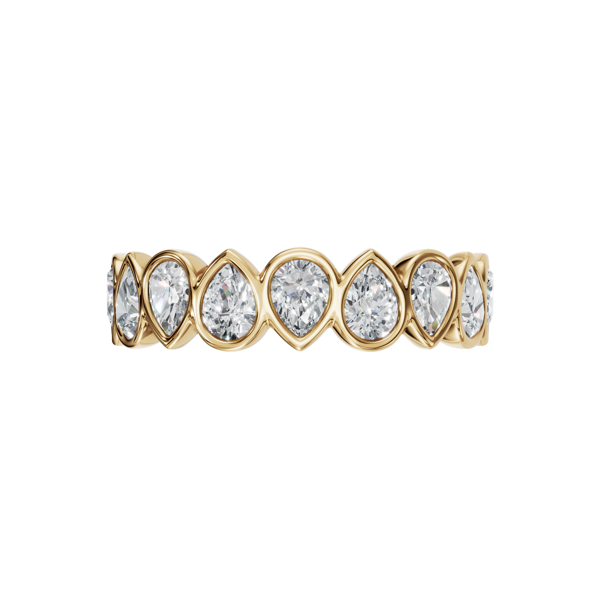 PEAR BEZEL HALF ETERNITY WEDDING BAND