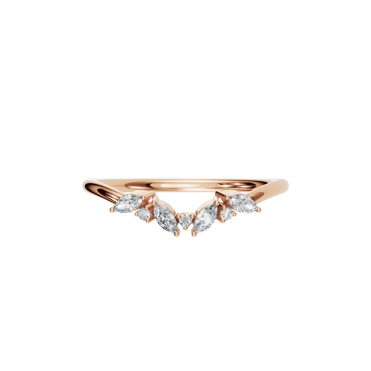 MARQUISE ROUND WEDDING BAND