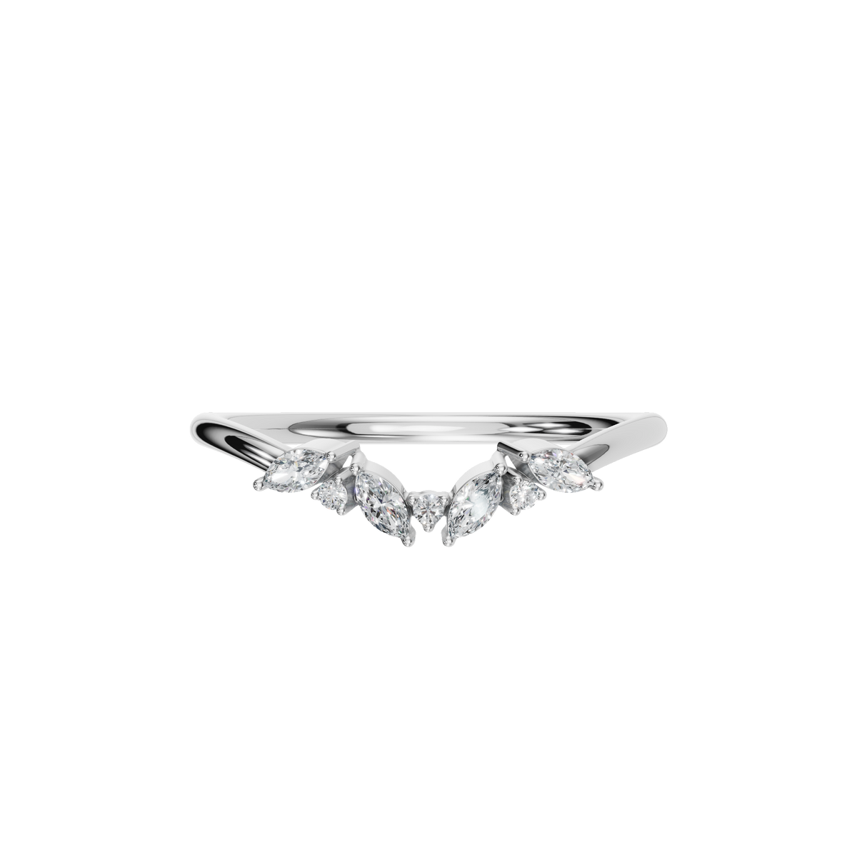 MARQUISE ROUND WEDDING BAND