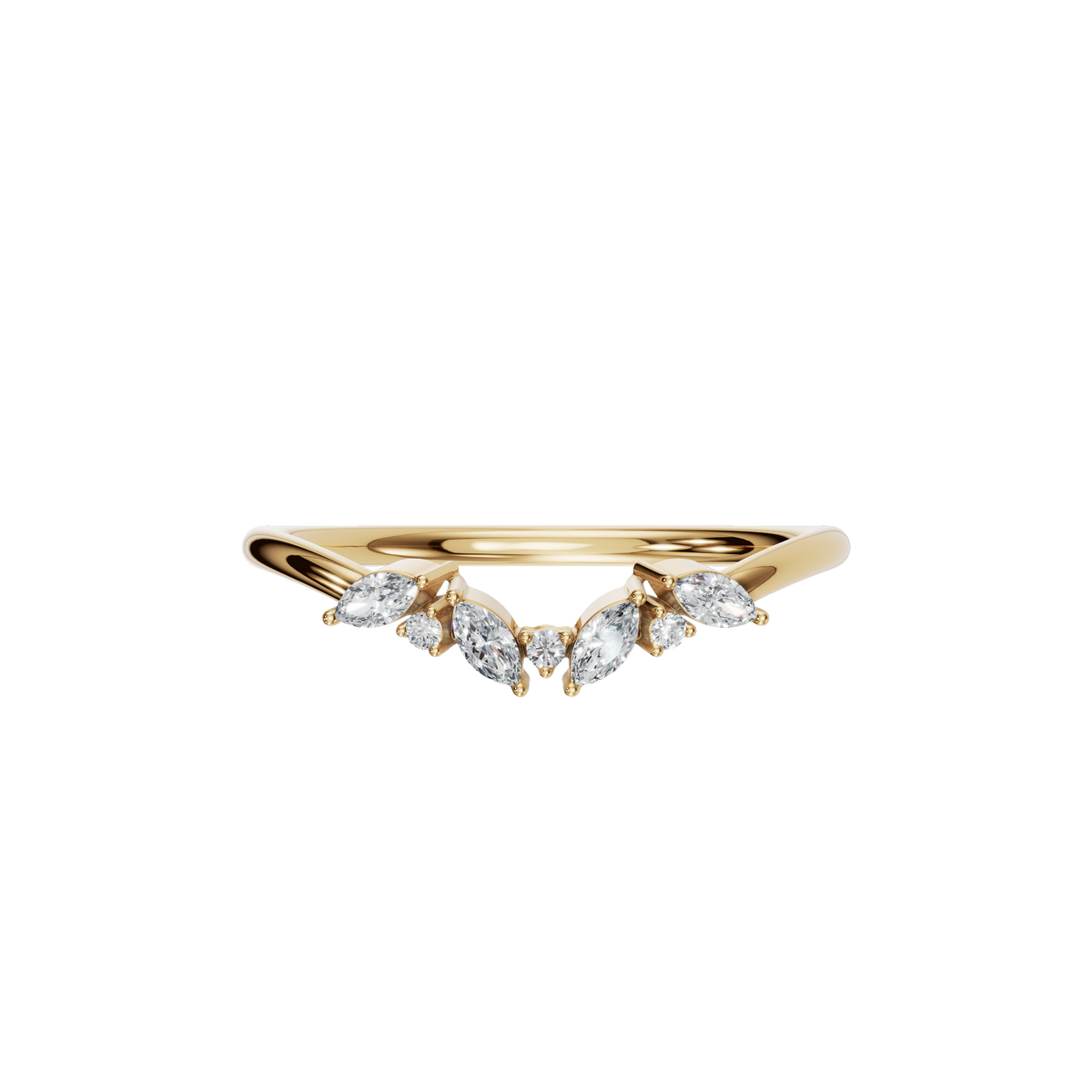 MARQUISE ROUND WEDDING BAND