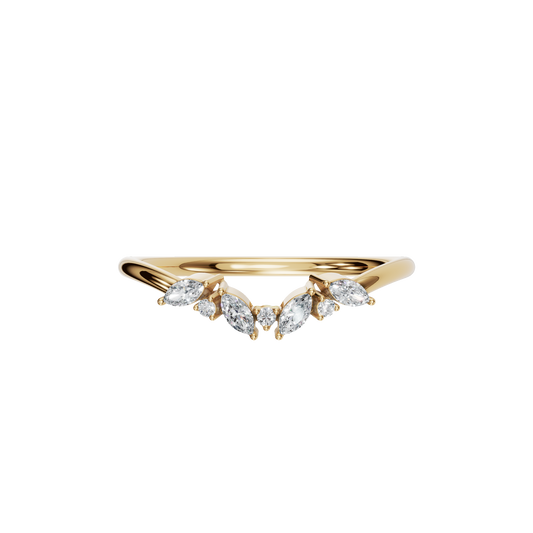 MARQUISE ROUND WEDDING BAND - M&D Signature Jewels